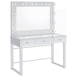 Trevor - 3 Drawer Makeup Vanity Table With Mirror - Chrome