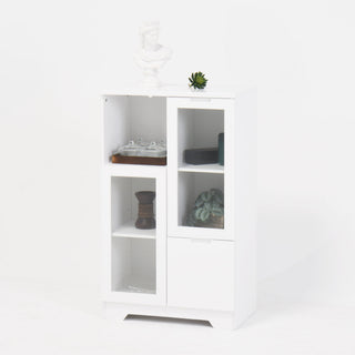 Modern Cabinet With Glass Doors And Drawer