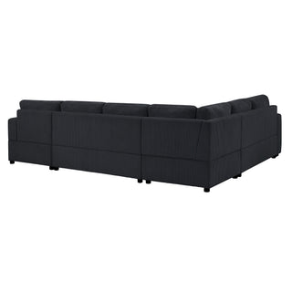 Oversized Sectional U-Shaped Sofa With Chaise Lounge And Three Soft Throw Pillows