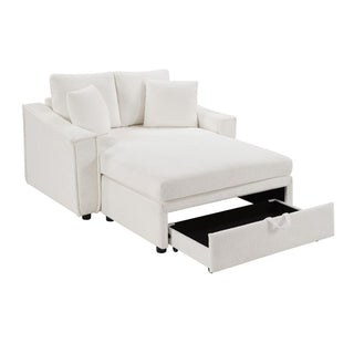 Modern Chaise Sofa With Hidden Storage For Living Room