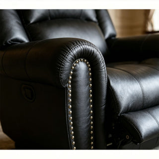 Electric Elderly Chair With 360° Swivel, Manual Button Control, Soft Plush Armchair For Living Room - Black