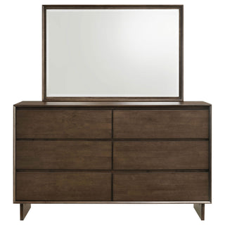 Hemlock - 6 Drawer Dresser With Mirror - Brown