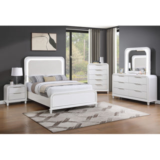 Pearl Dresser With Mirror 6 Drawers Spacious Storage - White