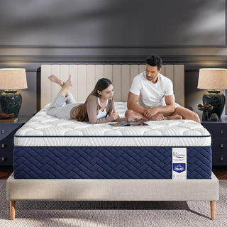Rresta Hotel Collection - 12" Medium Firm Hybrid Mattress With 5 Zone Support For Back & Hip Relief, Fiber Free, Certipur Us Certified