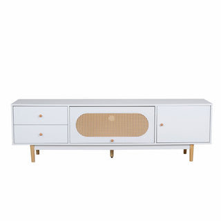 70" TV Stand With Drawers - White