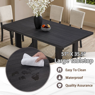 Dining Table Set, Rectangular Kitchen Table With Upholstered Chairs