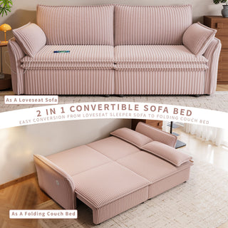 2 In 1 Convertible Sofa Bed, Multi Functional Living Room Furniture