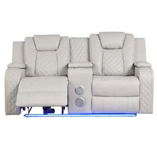 Benz - Power Reclining Loveseat & LED Lighting And Built In USB