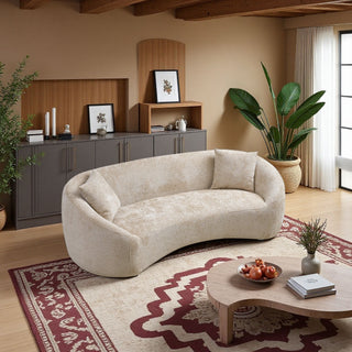 Curved 3 Seater Sofa, Long Living Room Couch