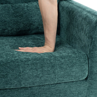 Modern Accent Chair, Arm Chairs For Living Room, Upholstered Mordern Armchair, Comfy Soft Padded Lounge Chair In Small Space, Bedroom, With Pillow, Solid Wood Leg