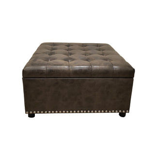 Tufted Storage Ottoman - Dark Brown