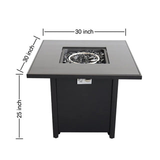 Powdercoated Fire Pit With Top - Black