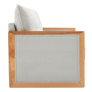 Modern 3 Seater Sofa With Wood Armrests