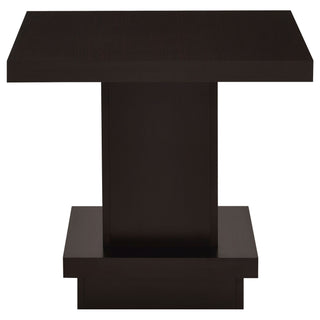 Mbala - Square Pedestal End Table - Cappuccino