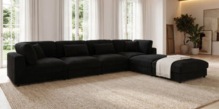 Upholstered Modular Sectional & Custom Configuration And Toss Pillows