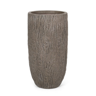Magnesium Oxide Planter For Outdoor Use - Natural Wood