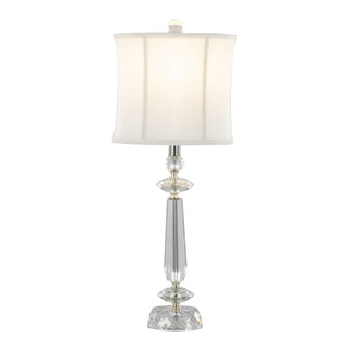Karat - Contemporary Crystal Table Lamp (Set of 2) - Clear Crystal / Chrome / White Softback