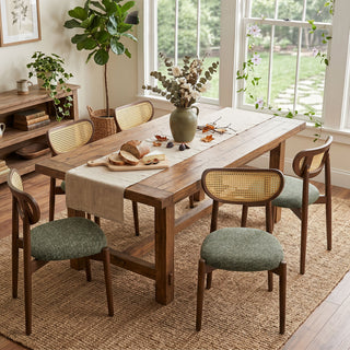 Rattan Side Dining Chairs For Kitchen (Set of 2)