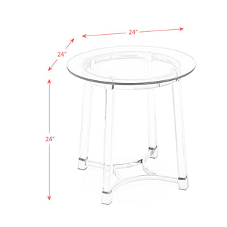 Lucinda - 24.5" End Table - Chrome