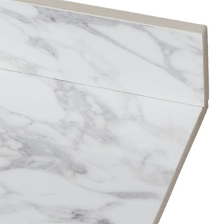 Elegant Bathroom Vanity Top With Rectangular Ceramic Sink And Backsplash