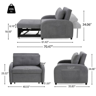 3 In 1 Convertible Sleeper Sofa Bed For Living Room