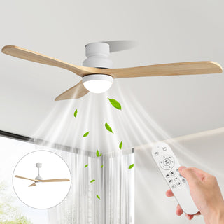 52" Ceiling Fan With Dimmable LED Light, 6 Speed DC Motor, 3 Blades
