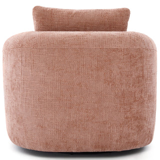 Modern Swivel Barrel Chair With Dual-Layer Cushion