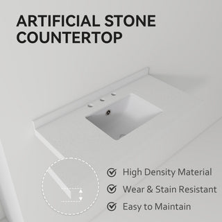 Basin Sink With 2" Thick Rim, Triple Faucet Holes, Sink Only