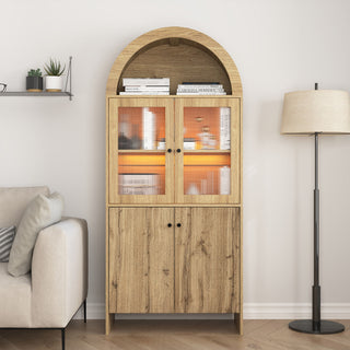 Modern Tech Inspired Dome Cabinet With LED Lighting