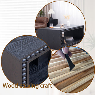 Beaded Edge Coffee Table With Open Storage Shelf