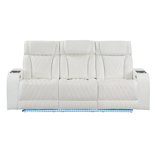 Electra - Power Reclining Sofa With Power Headrests, Drop Down Table, Reading Light, Massage, LED Lighting And USB Control