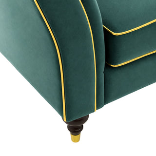 3 Person Sofa With Deep Seat, Tufted Backrest