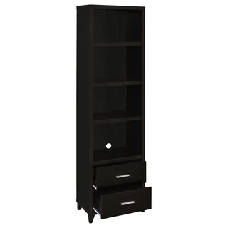 Media Tower With And Drawer With Adjustable Shelves Handles - Brown