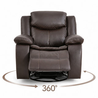 Rocker Recliner Chair With Manual Recline And 360° Swivel Base