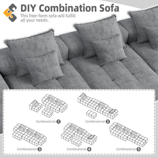 Modern Oversized, Modular Sectional Sofa With Pillows