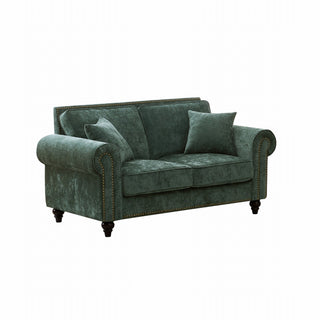 2 Seater Sofa With Rolled Arms, Tufted Upholstered Couch