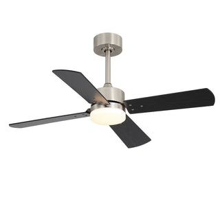 42" Ceiling Fan With Light And Memory Function, DC Reversible Motor, 4 Blades