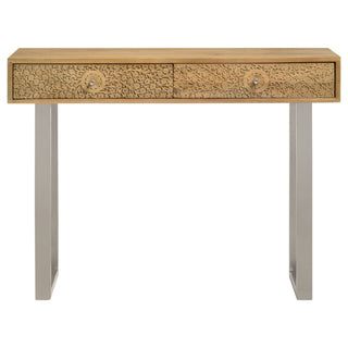 Harmony - 2 Drawer Table With Sled Base In Tones Accents - Natural