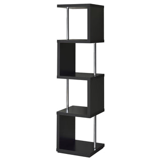 4 Tier Bookcase With Accents - Black