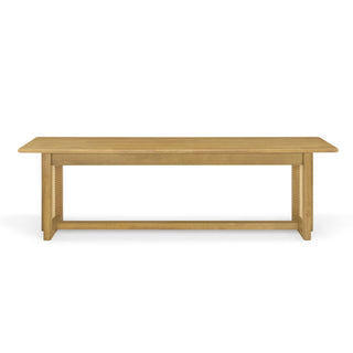 Dining Bench With Rattan Weave