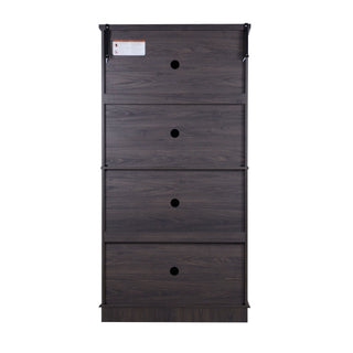 Modern Sideboard Buffet With 4 Mirrored Doors, Adjustable Shelves