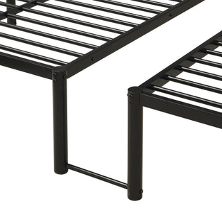 Twin Over Twin Over Twin Triple Bunk Bed With Safety Rails And Storage Shelf - Black