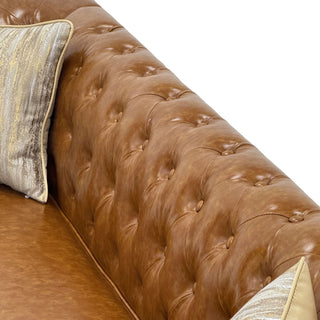 Chesterfield Sofa, 3 Seat Couch With Deep Button Tufted Back, Rolled Arms
