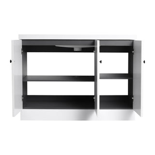 Contemporary Freestanding Bathroom Vanity With Resin Sink & Soft-Close Cabinet Doors