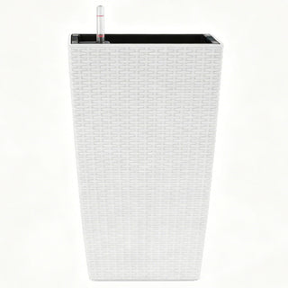 Square Large Planter With Automatic Watering System For Home And Garden (Set of 2) - White