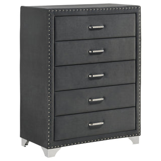 5 Drawer Bedroom Chest With Crystal Pulls