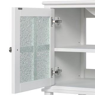 Bathroom Vanity With Ceramic Sink, Adjustable & Open Shelf
