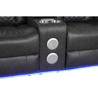 Benz - Power Reclining Loveseat With LED Lighting And Built In USB