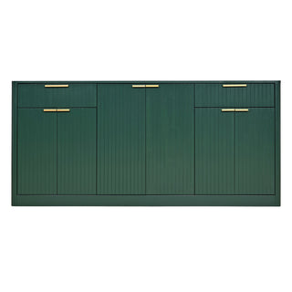 Large Fluted Buffet Sideboard, Wine Bar Storage Cabinet With 6 Doors & 2 Drawers
