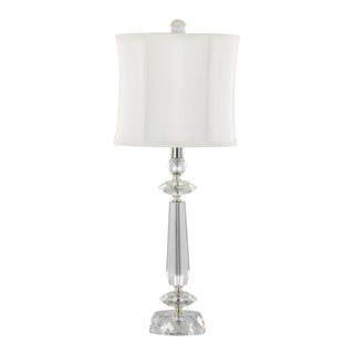 Karat - Contemporary Crystal Table Lamp (Set of 2) - Clear Crystal / Chrome / White Softback